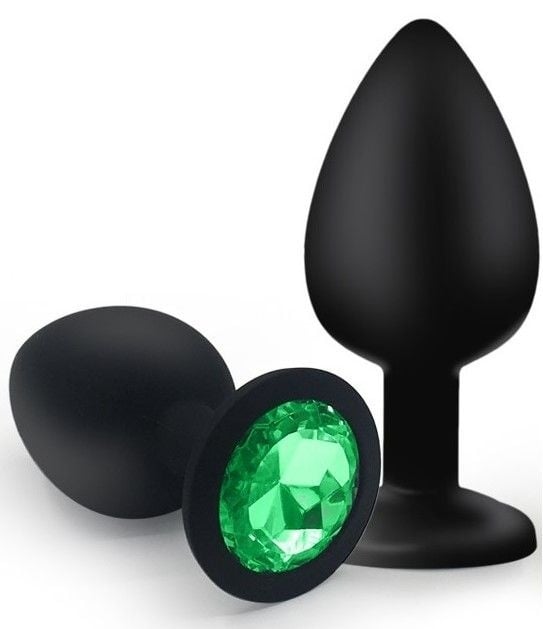 Small Anal Plug Silicone Black/Green