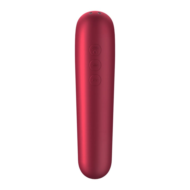 Stimulator clitoris si vibrator punct G inteligent SATISFYER Dual Red - Vibratii + Unde Presiune - 2 | YEO