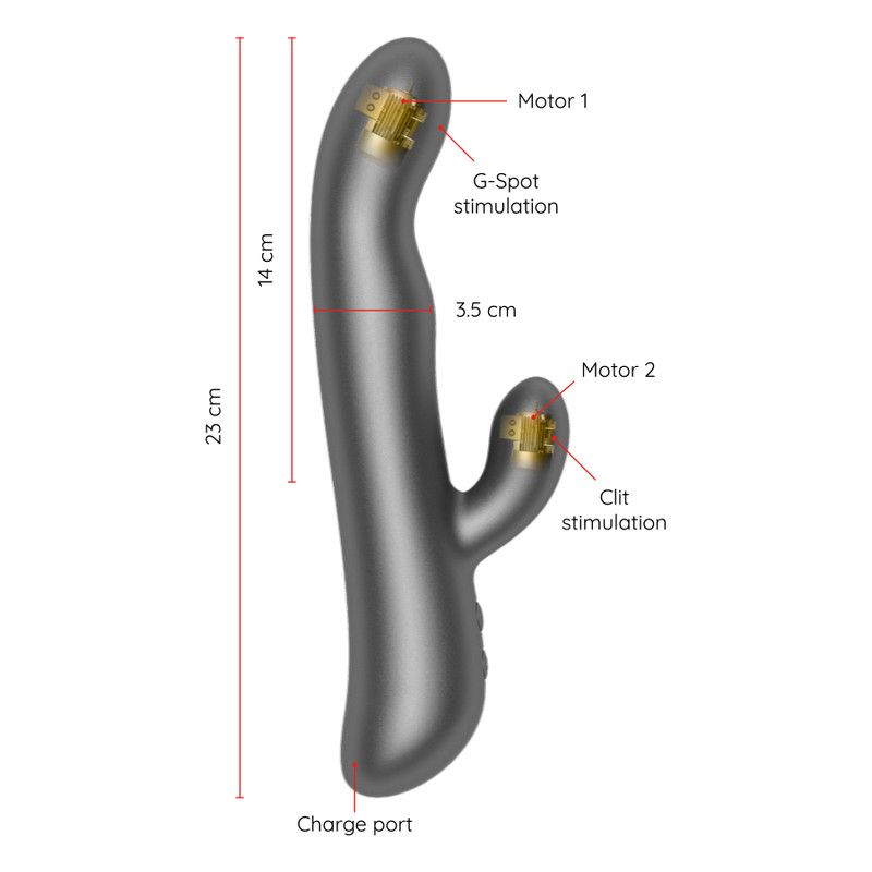 Vibrator cu vibrații și rotatii ONINDER - OSLO negru - 4 | YEO