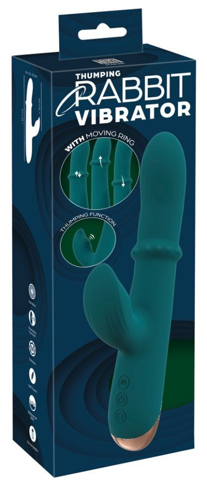 Vibrator iepure cu inel de masaj Thumping Rabbit Vibrator with Moving Ring (27.7cm)