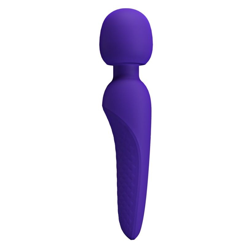 Vibrator Masaj Meredith, 7 Moduri Vibratii & 5 Intensitati Viteza, Silicon, USB, Purple, 21.5 cm