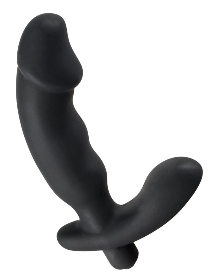 Vibrator negru cu ax ușor ondulat și gland mare la vârf Prostate Vibrator (15 cm) - 1 | YEO