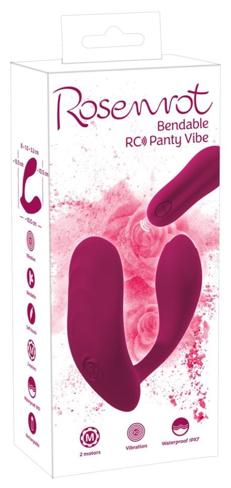 Vibrator punct G/clitoris cu 10 moduri de vibrație cu telecomanda Bendable RC Panty Vibe (13,5 cm)