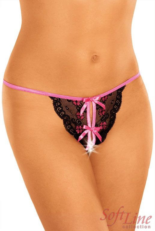 Bikini 2347 negru & roz - S/L