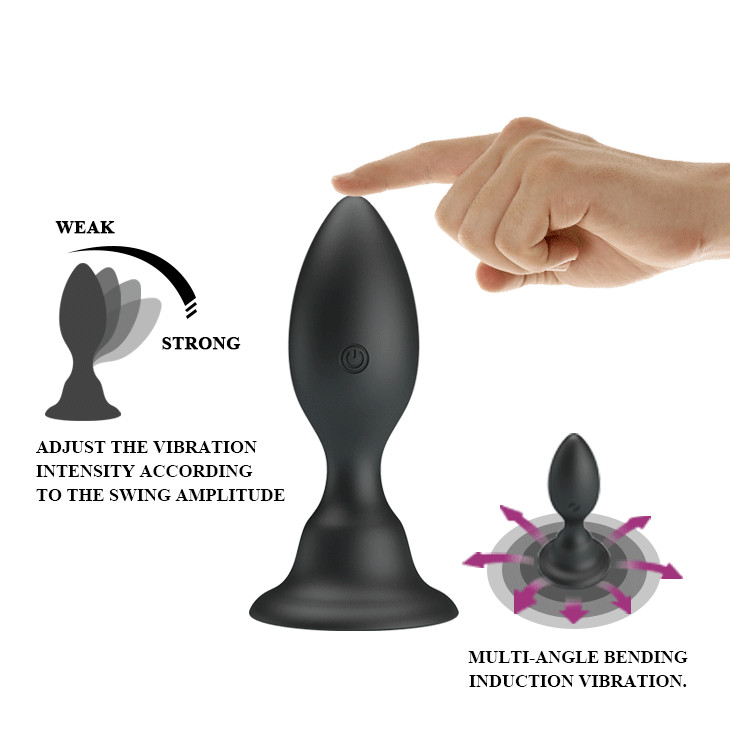 Butt Plug din silicon cu vibratie Pretty Love Push Vibro Butt plug