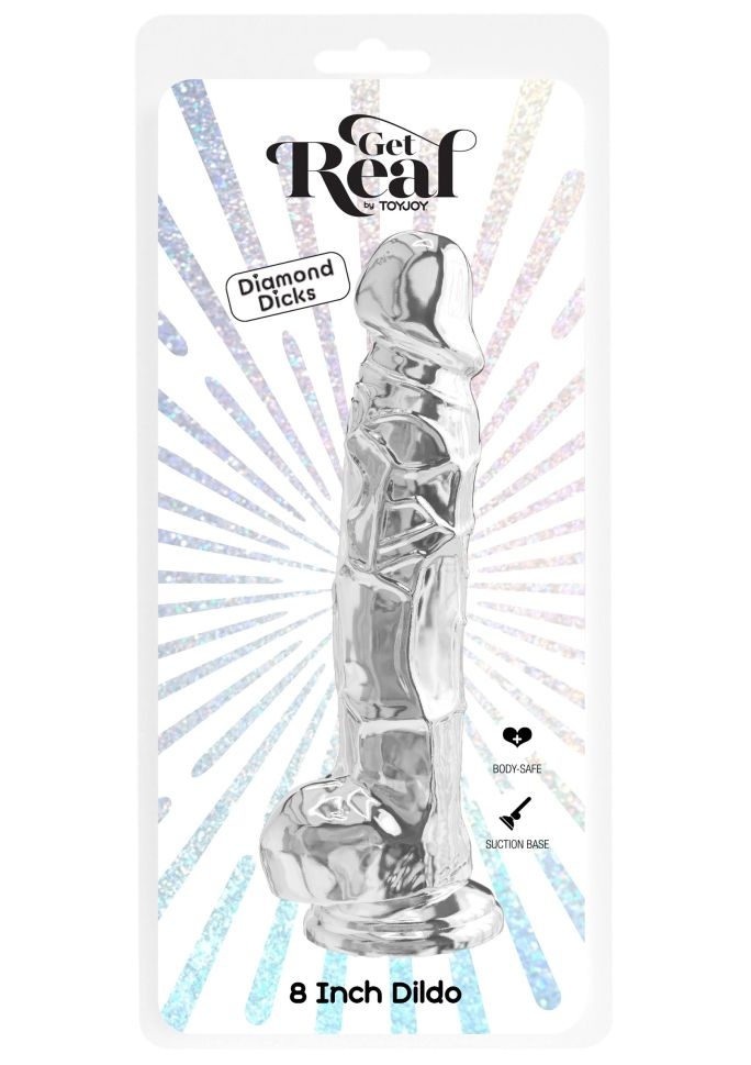 Clear Dildo w. Balls 8 inch (22.5 cm) - 2 | YEO