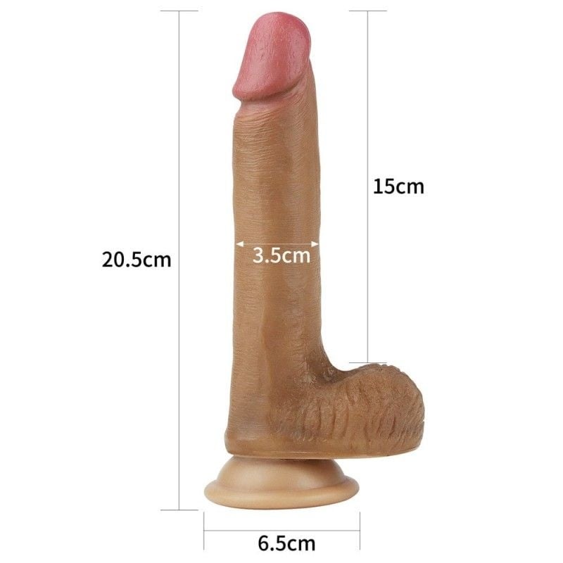 Dildo 8 inchi Dual layered Platinum Silicone Cock 20cm Mulatru - 1 | YEO