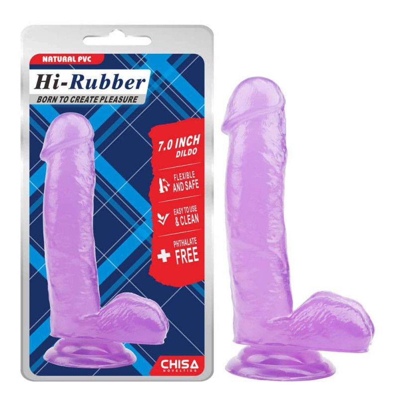 Dildo din material moale si flexibil 7.0 Inch Purple Jelly Dildo 15cm