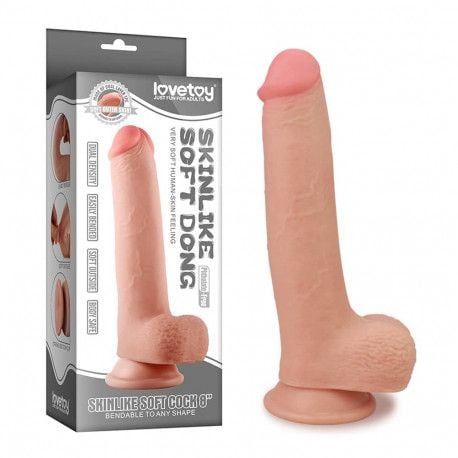 Dildo din material realist cu 2 straturi Dildo Bendable SkinLike Soft Cock 20cm - 1 | YEO