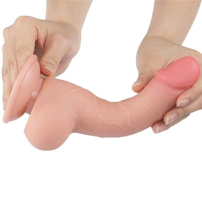 Dildo din material TPE super realist cu două straturi DILDO 7.5\'\' SLIDING SKIN DUAL LAYER DONG FLESH (19.5cm) - 1 | YEO