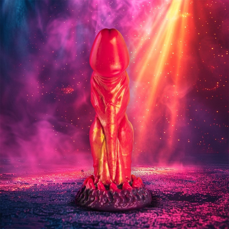 Dildo din silicon forma fantezista EPIC - CERBERUS DILDO MYTHOLOGICAL FIRE