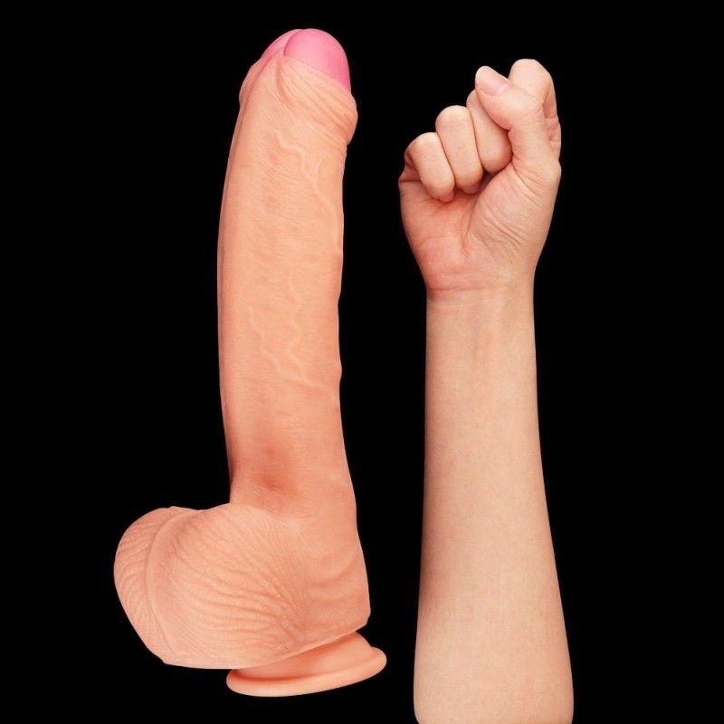 Dildo realist cu două straturi de silicon Dual Layer Platinum Silicone Cock (27.5cm x 5.2cm) - 1 | YEO