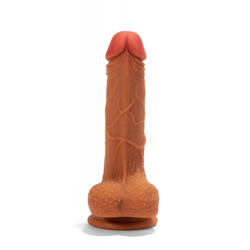 Double Layer Silicone Dildo Brown - 1 | YEO