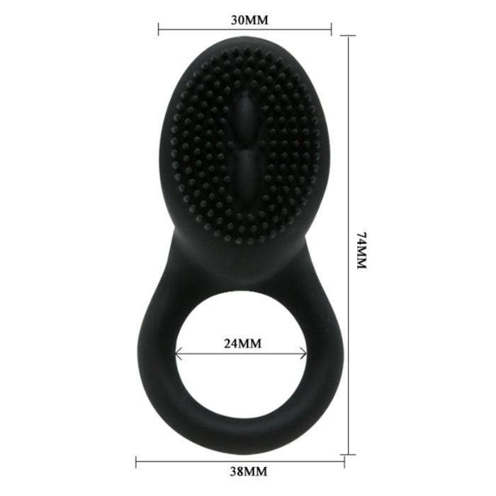 Inel vibrator din silicon cu stimulator clitoridian Pretty Love Cobra Black