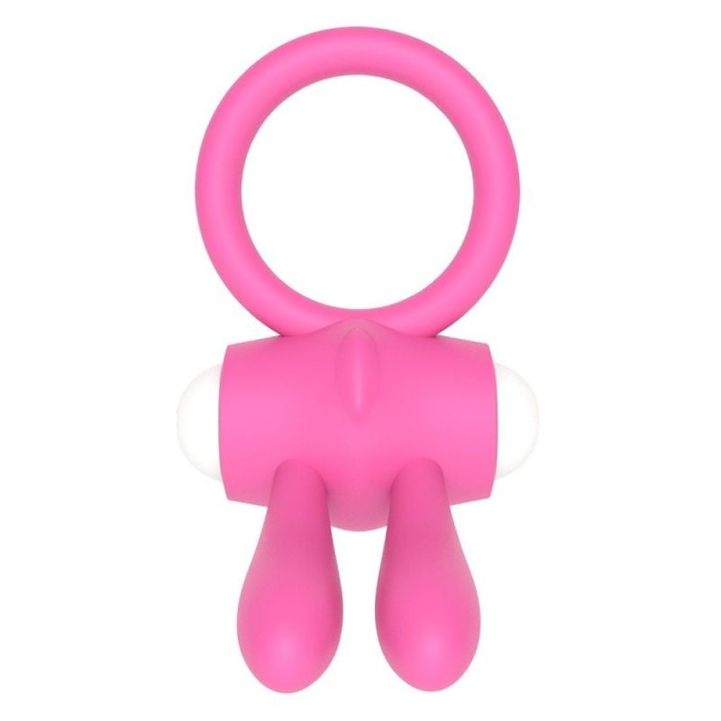 Inel vibrator puternic cu stimulator clitoridian POWER CLIT COCKRING PINK - 1 | YEO