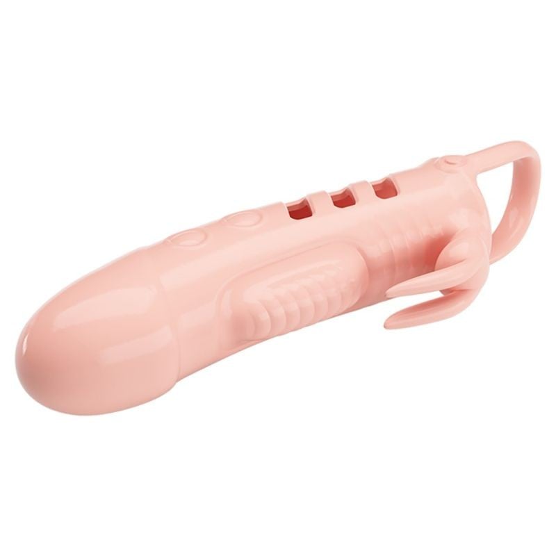 Manșon pentru penis cu vibratii PENIS SLEEVE PRETTY LOVE – SLOANE, NUDE (18,7CM) - 2 | YEO