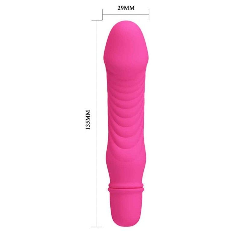 Mini vibrator din silicon cu design realist Pretty Love Stev Vibrator Pink 12.3cm - 1 | YEO