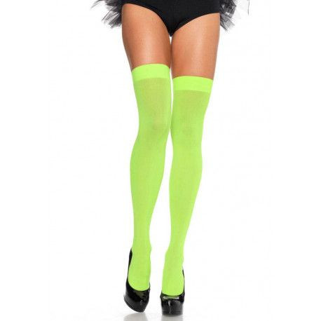 Nylon Over The Knee Neon Green, Leg Avenue 6672 - OS