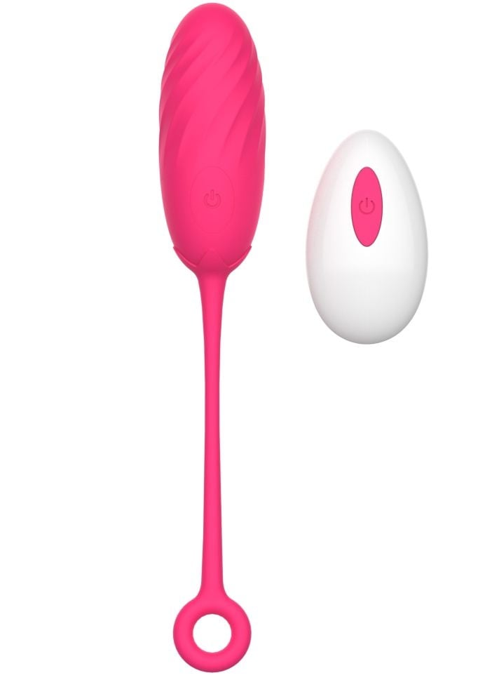 Ou vibrator cu 10 moduri de vibratii si telecomanda wireless Egg Vibrator Pearl Love, Pink (19.5cm)