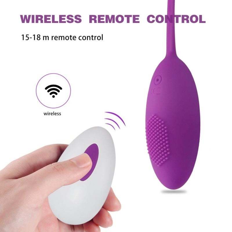 Ou vibrator cu 10 moduri de vibratii si telecomanda wireless Egg Vibrator Kate, Purple (17.5cm) - 1 | YEO