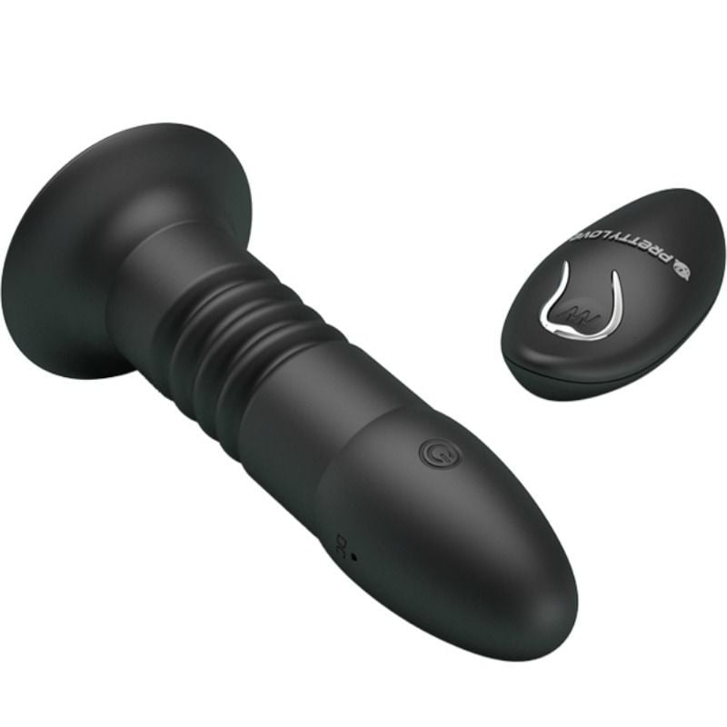 Plug anal din silicon cu 4 functii de vibratie si 4 functii de miscari sus si jos Vibrator Anal Pretty Love Magic Jingers (13.8cm)