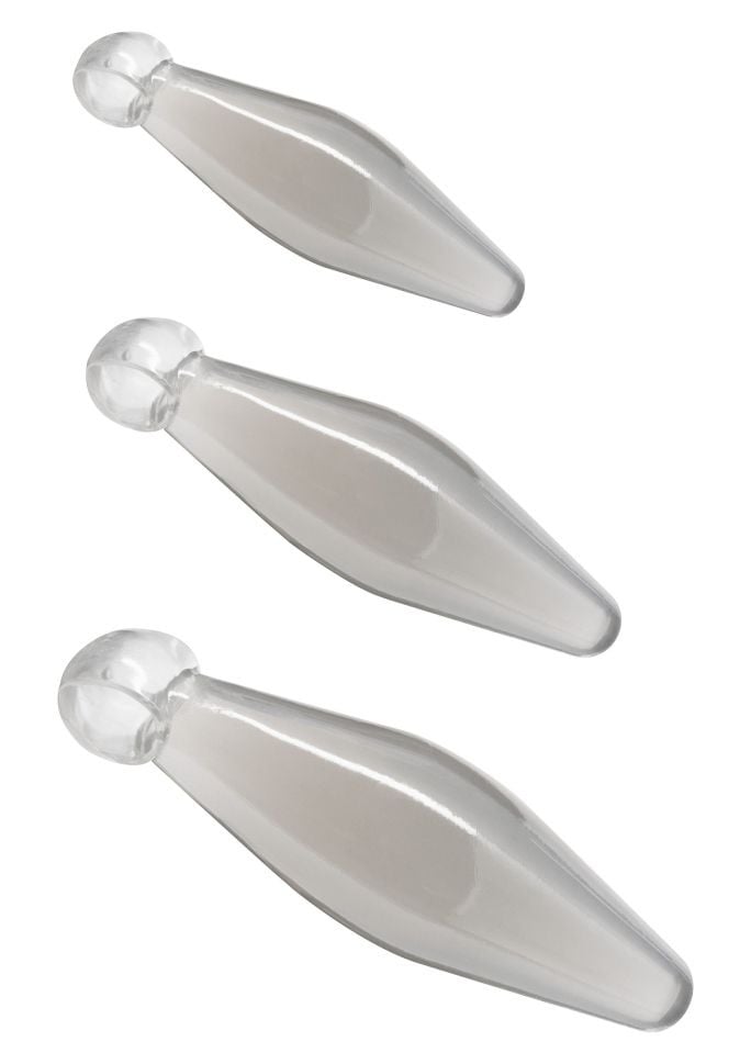 Set de 3 pluguri anale transparente Finger Rimmer 3pcs