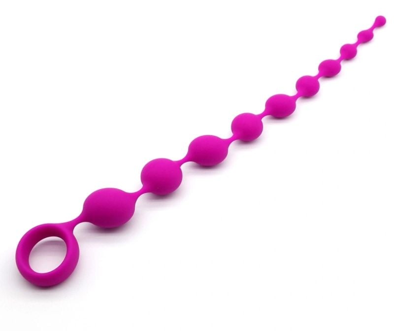 Sirag de 10 Bile anale din silicon Anal Beads Fantasy Pink, 35.5 cm