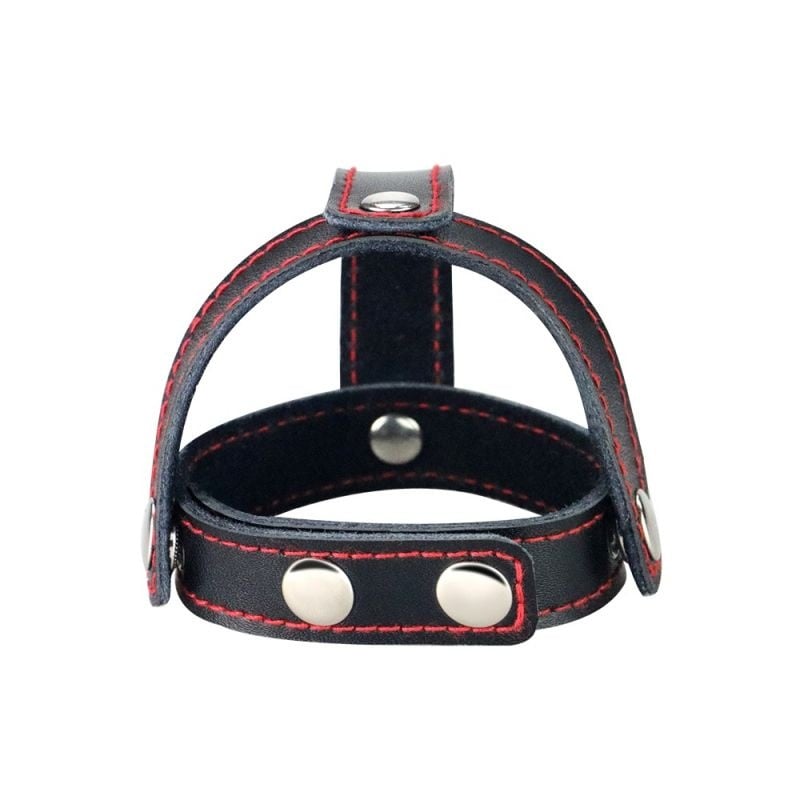 TSTYLE LEATHER COCKRING WITH BALL DIVIDER - 2 | YEO