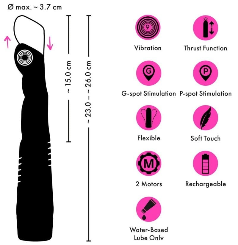 Vibrator cu miscare sus jos G and P-Spot Thrusting Vibrator - 2 | YEO