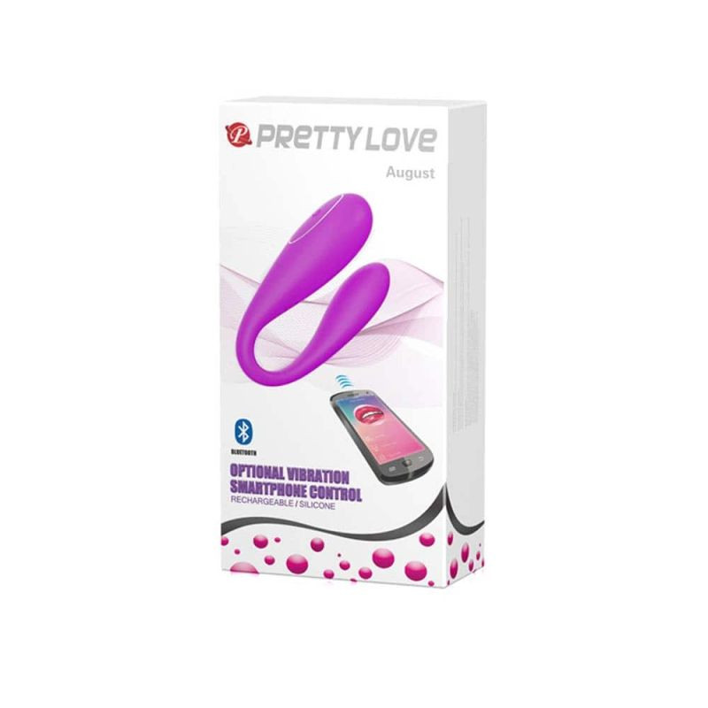 Vibrator cupluri pentru clitoris si punct G Pretty Love August control din telefon mobil