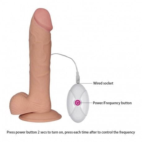 Vibrator de mari dimensiuni The Ultra Soft Dude - Vibrating Flesh 22.5cm - 2 | YEO