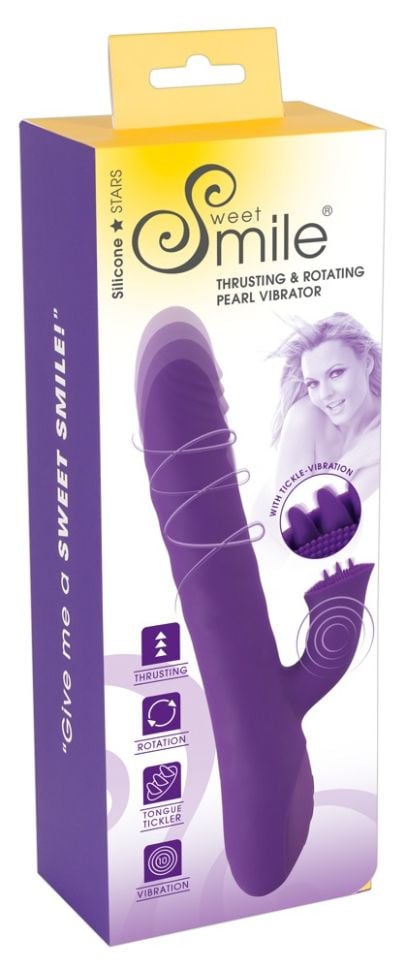 Vibrator iepure cu gland, 3 „limbi” Thrusting & Rotating (24.7cm)