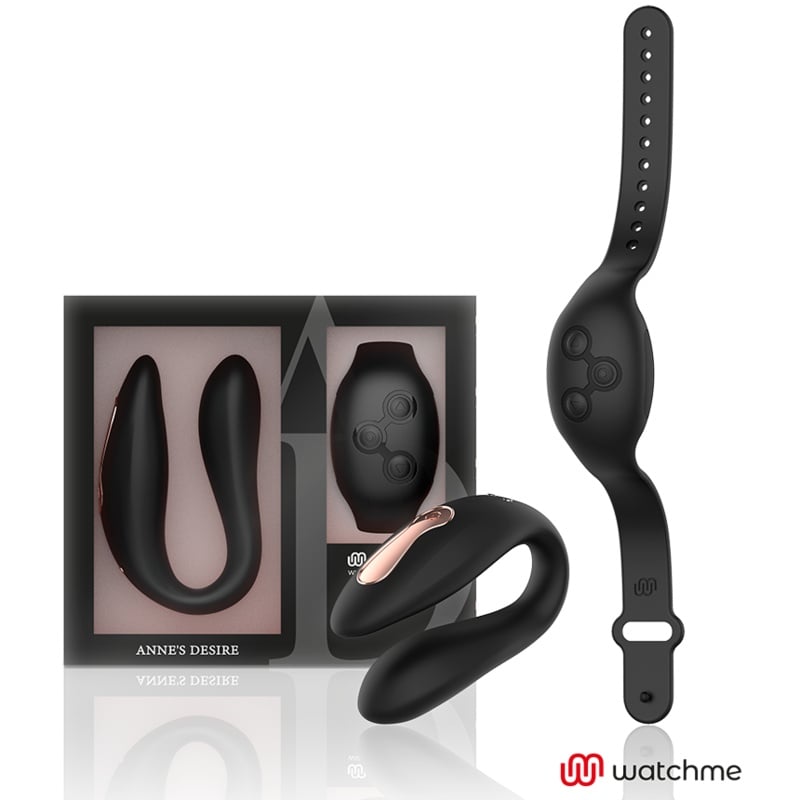 Vibrator pentru cupluri Anne's Desire - Dual Pleasure with WATCHME Technology (Black)