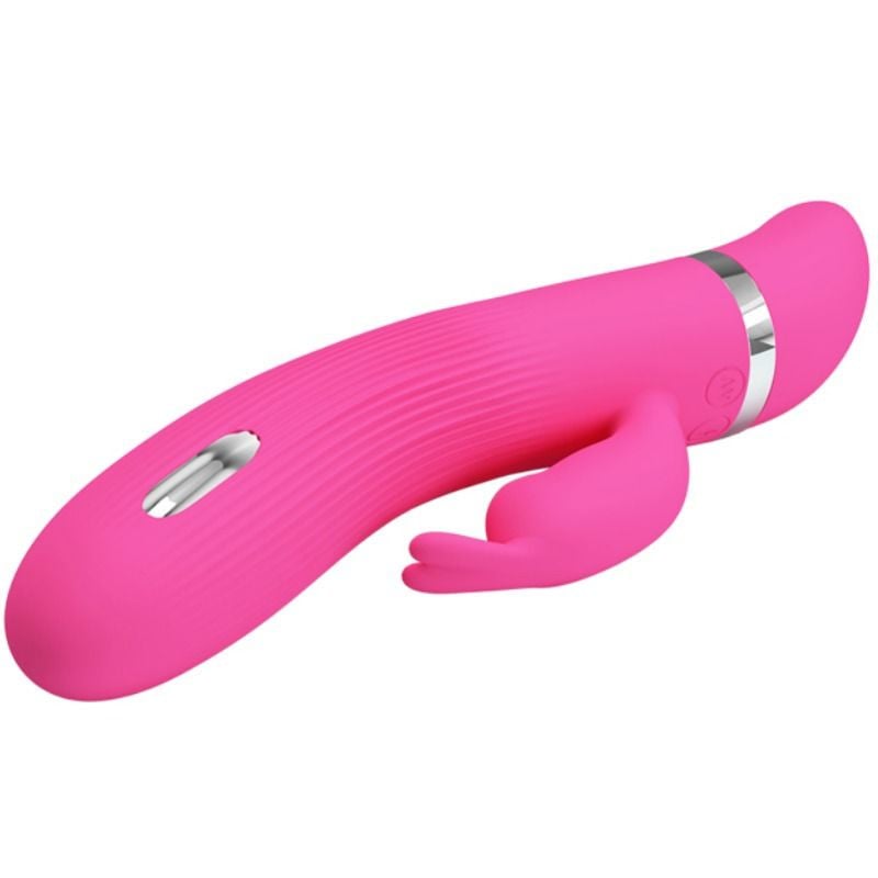 Vibrator rabbit din silicon, cu stimulare electrica Pretty Love Ingram (19.2cm)