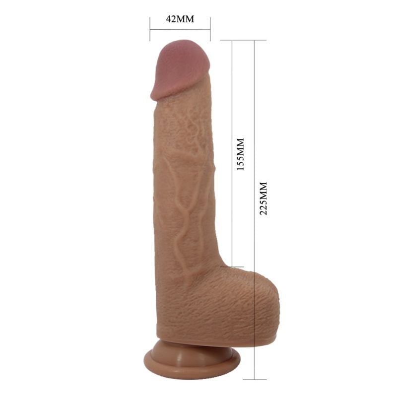 Vibrator realist din silicon 3 Functii Impingere Tommy(22.5cm) - 2 | YEO