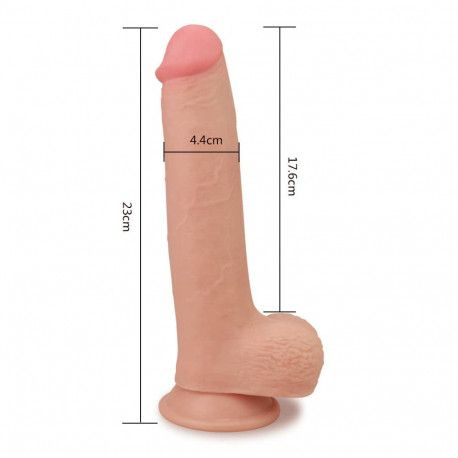 Dildo din material realist cu 2 straturi Dildo Bendable SkinLike Soft Cock 20cm - Img 3