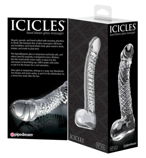 Dildo din sticla suflata manual Glass Dildo No. 61 (16.5 cm)