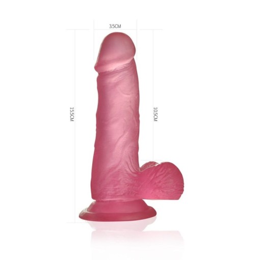 Dildo jelly mic realist 6" Jelly Studs Crystal Dildo Small - Pink