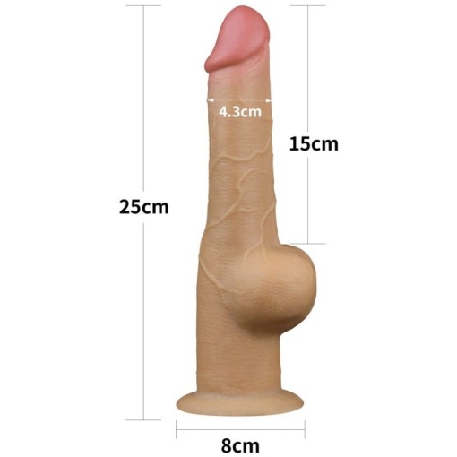 Dildo realist fabricat din silicon, cu ventuza de fixare Dildo 9.5 Dual-Layered Handle Cock 25cm - Img 6