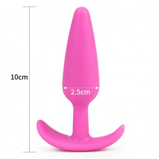 Dop anal cu maner de manevrare LURE ME Classic Anal Plug, Pink- S - Img 3