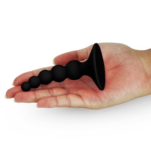 Dop anal cu margele Lure Me Beaded Anal Plug Black 10cm - Img 2