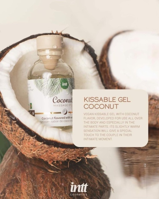 Gel de masaj cu un gust și o aromă dulce de cocos INTT Massage Gel Vegan Coconut - Img 3