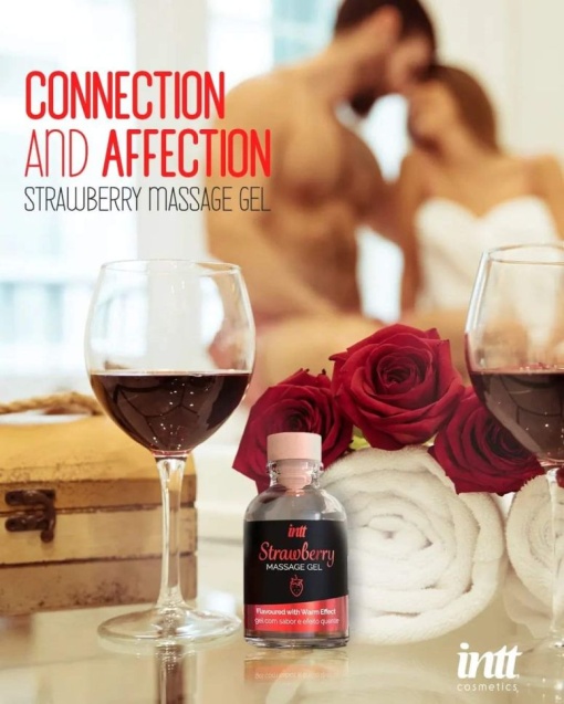Gel masaj cu efect de incalzire cu aroma de capsuni STRAWBERRY GLASS BOTTLE 30ML - Img 4