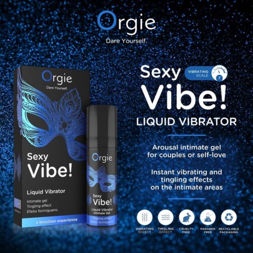 Gel stimulator unisex Sexy Vibe! Liquid Vibrator, 15ml - Img 3
