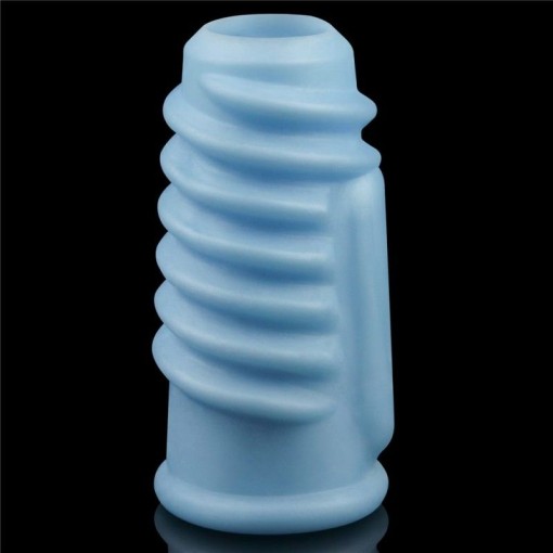 Inel erectie cu vibratii Vibrating Spiral Knights Ring Blue - Img 3