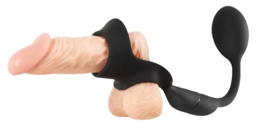 Inel penis si dop anal cu vibratii si telecomanda Cock Ring with Remote Control Butt Plug - Img 8