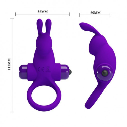 Inel vibrator pentru penis Pretty Love Vibro Penis Ring Rabbit I Blue - Img 4