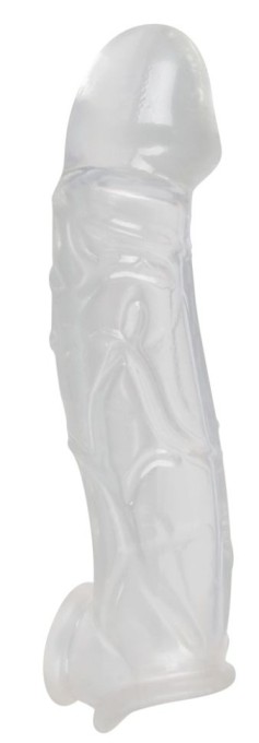 Manson transparent Penis Sleeve with extension and ball ring (23 cm) - Img 2