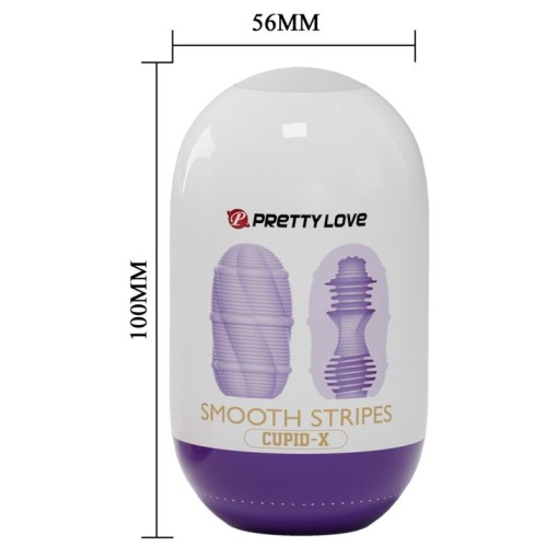 Masturbator flexibil in forma de ou PRETTY LOVE – CUPID-X SMOOTH STRIPES - Img 2