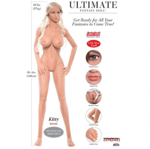 Papusa Sexuala Realista din Silicon Kitty 165 cm PipeDream Ultimate Fantasy Dolls - Img 5